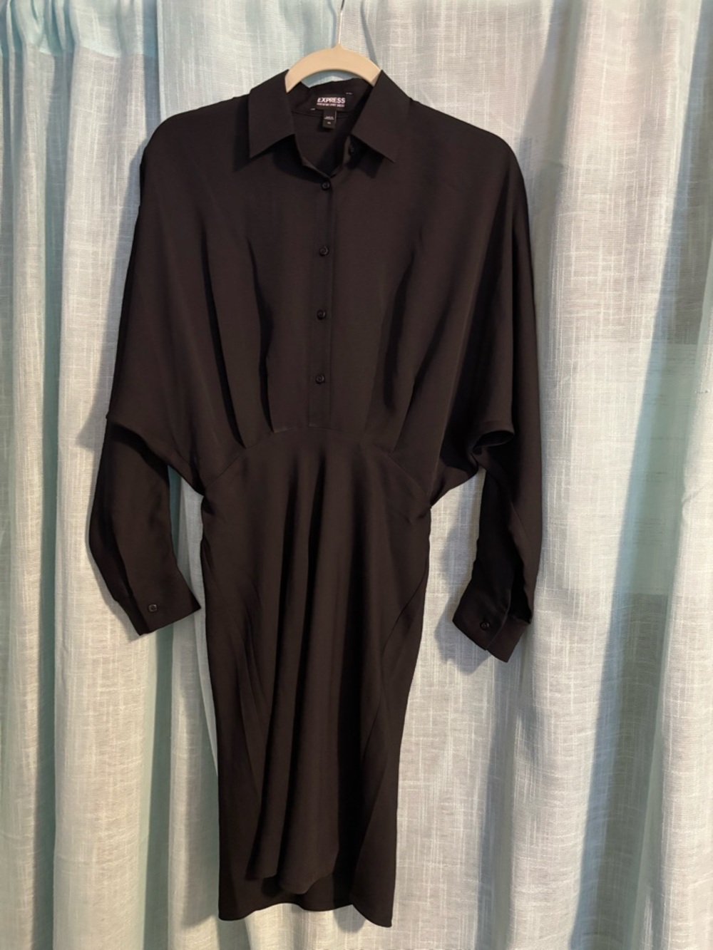 Express Collared Half Button Up Mini Portofino Shirt Dress